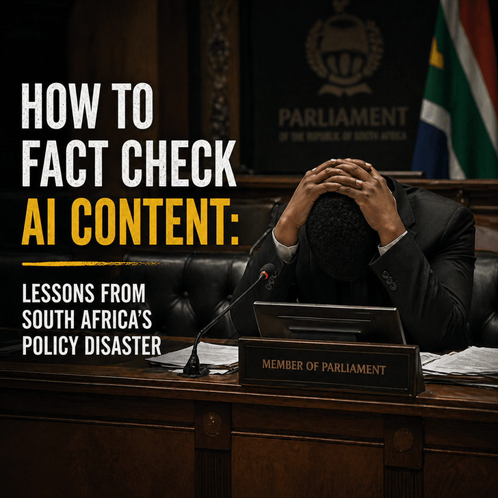 how to fact check AI content, SA AI policy fail